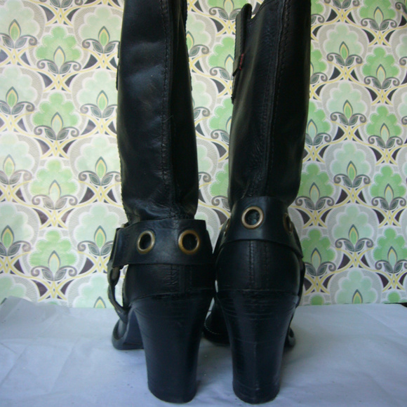 Tommy Hilfiger Black Motorcycle Boot - Size 7 EUC - Picture 7 of 8